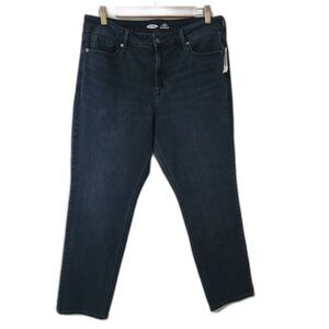 NWT Old Navy Audrey High Rise Power Slim Straight Jeans Blue Size 14 New